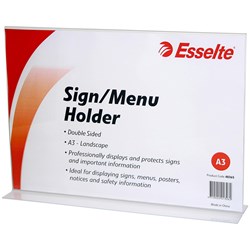 ESSELTE SIGNMENU HOLDER 2 SIDED LS A3